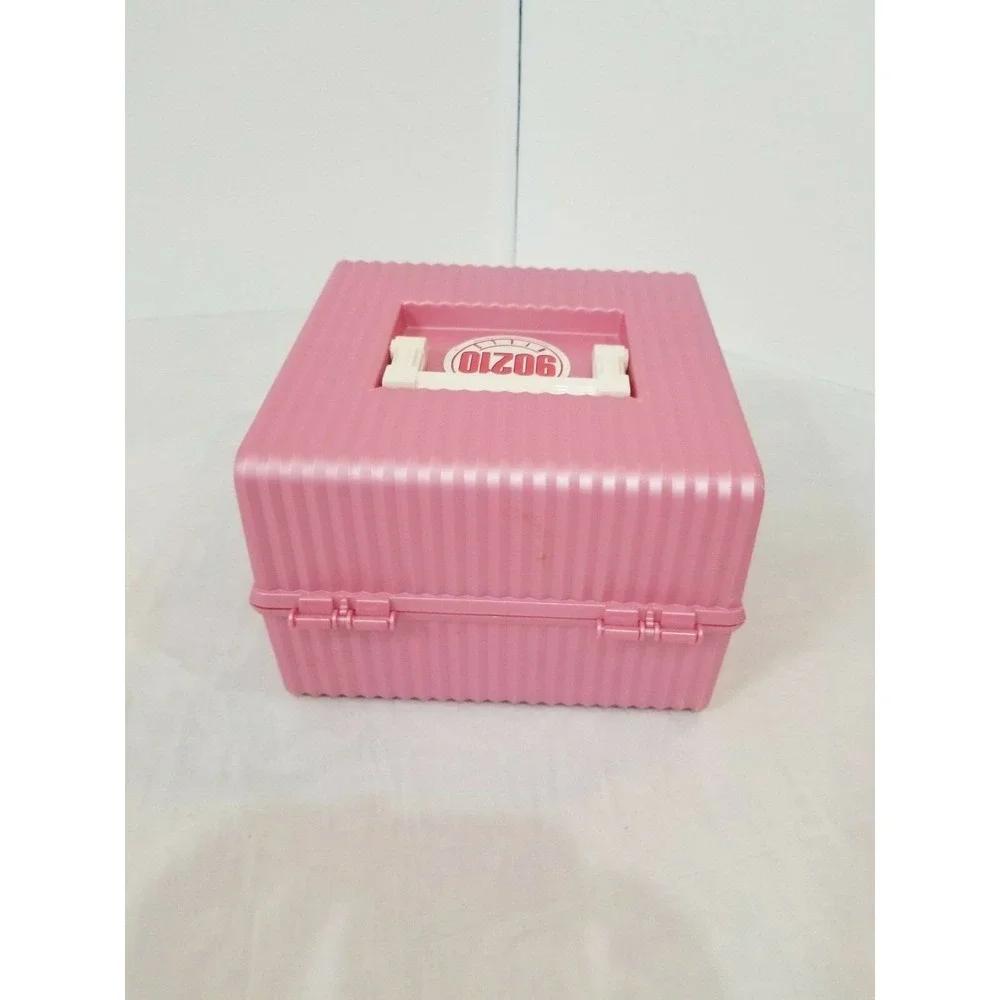 Vintage Sassaby Pink Make Up Storage Train Case  Jewelry Box Organizer Crafts
